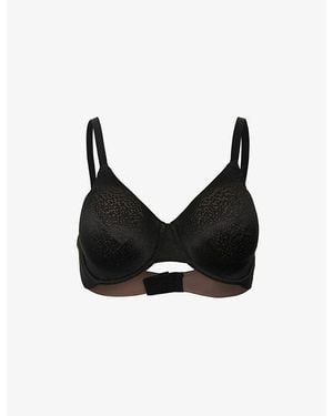 Wacoal Back Appeal Jacquard-Print Underwired Stretch-Woven Bra - Black