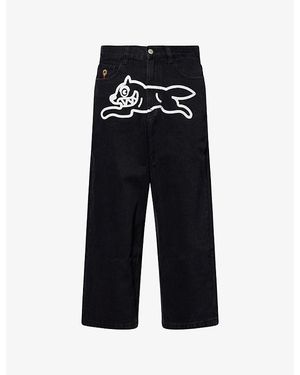 ICECREAM Running Dog Straight-Leg Denim Jeans - Black