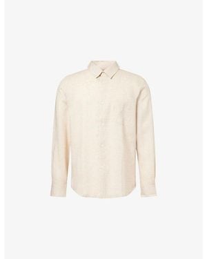 Derek Rose Monaco Long-Sleeve Linen Shirt - Natural