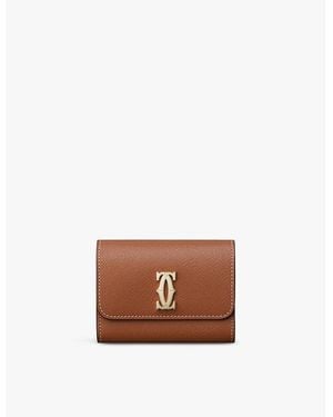 Cartier C De Mini Leather Wallet - Brown