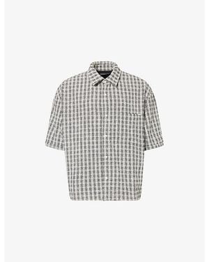NAHMIAS Jacquard Short-Sleeves Woven Shirt - Grey