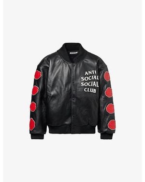 ANTI SOCIAL SOCIAL CLUB Petal To The Metal Relaxed-Fit Leather Jacket - Black
