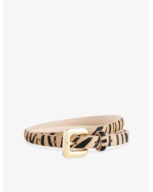 DEHANCHE Mara Zebra-Print Leather Belt - Multicolour