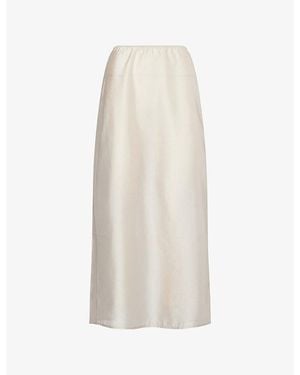 Stylein Basha Straight-Cut Woven Maxi Skirt - White