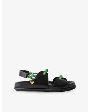 Claudie Pierlot Rope-Trim Leather Sandals - Black