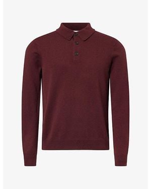 Sunspel Regular-Fit Cashmere Polo Jumper - Red