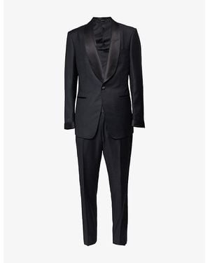 Tom Ford Shawl-Lapel Tapered-Leg Master Evening Wool Suit - Black