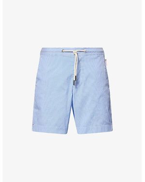 Orlebar Brown Bulldog Drawstring Seersucker Swim Shorts - Blue
