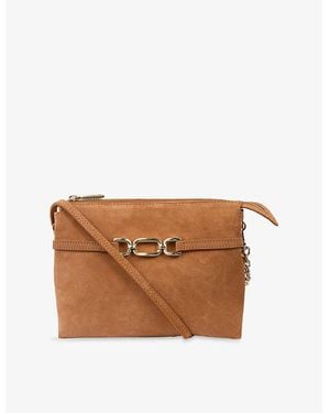 LK Bennett Cleo Suede Clutch Bag - Brown