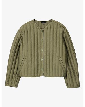 Whistles Quilted Lyocell And Cotton Jacket - Green