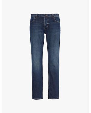 Neuw Lou Slim Sunday Brand-Patch Straight-Leg Slim-Fit Stretch-Denim Blend Jeans - Blue