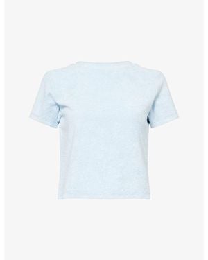 4th & Reckless Livia Embroidered-Logo Cotton T-Shirt - Blue