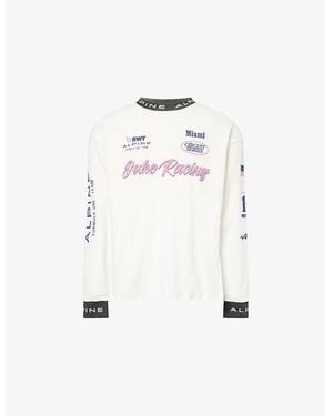 Duke & Dexter Alpine F1 Waffle Long-Sleeve Cotton T-Shirt - White