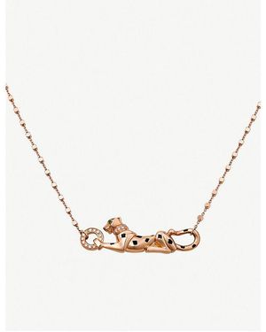 Cartier Panthère De 18Ct Rose- Diamond, Tsavorite Garnet And Lacquer Necklace - Natural