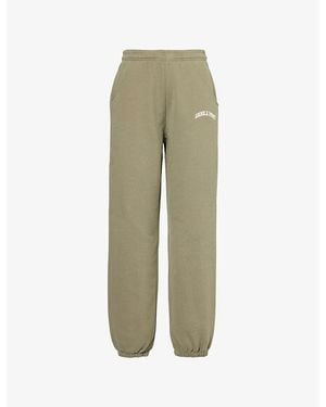 ADANOLA Logo-Embroidered Straight-Leg Cotton-Jersey Jogging Bottoms - Green