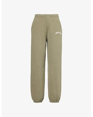 ADANOLA Logo-Embroidered Straight-Leg Cotton-Jersey Jogging Bottoms - Green