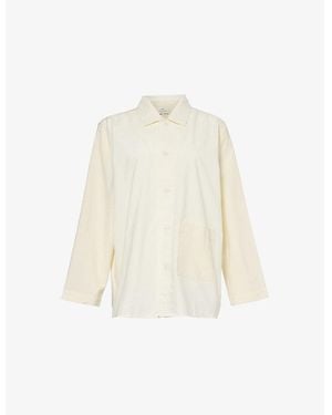 Hay Duo Relaxed-Fit Long-Sleeve Cotton Pyjama Shirt - White