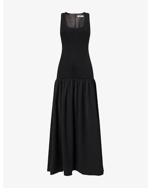 Odd Muse Dropped Waist Cotton-Jersey Maxi Dress - Black