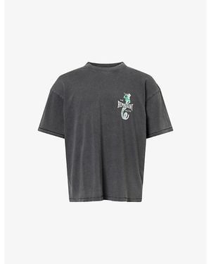 Represent The Viper Dice Graphic-Print Cotton T-Shirt - Grey