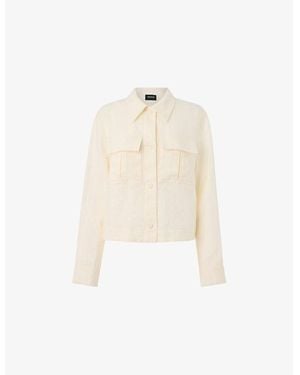 Whistles Abby Chest-Pocket Linen Jacket - White