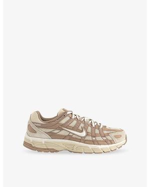 Nike P-6000 Suede And Mesh Trainers - Natural