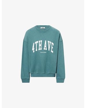 4th & Reckless Avenue Logo-Print Cotton Sweatshirt - Blue