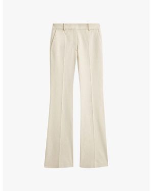 JOSEPH Tafira Flared-Leg Mid-Rise Stretch-Woven Trousers - Natural