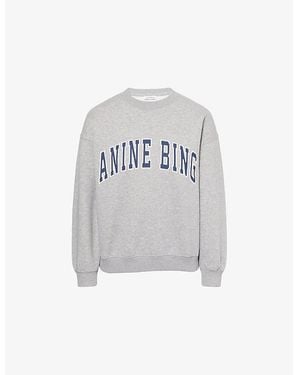 Anine Bing Spencer Brand-Print Cotton-Blend Sweatshirt - White