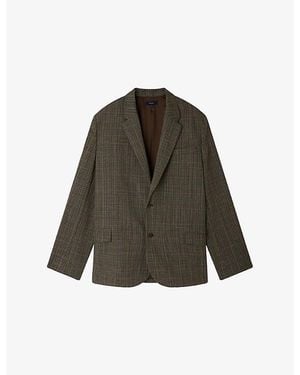 Soeur Hermosa Checked Wool-Blend Blazer - Green