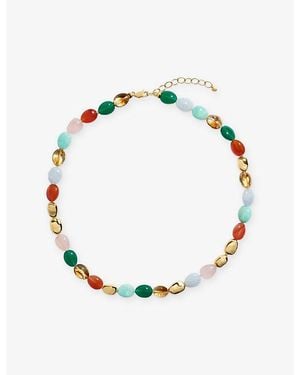 Monica Vinader Rio Bold Multi Gemstone 18Ct Vermeil And Freedom Stones Beaded Necklace - Metallic