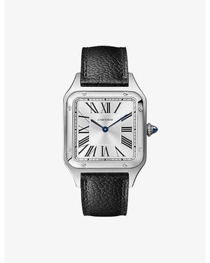 Cartier Crwssa0088 Santos De Large Stainless- And Leather Quartz Watch - Black