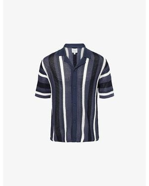 Raith Della Graphic Cotton-Crochet Shirt - Blue