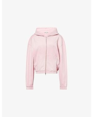 Jaded London Sporty Striped Monster Cotton-Jersey Hoody - Pink