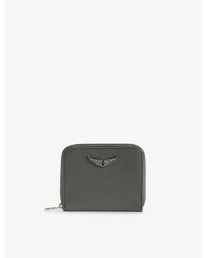 Zadig & Voltaire Zv Mini Logo-Plaque Leather Coin Purse - Gray
