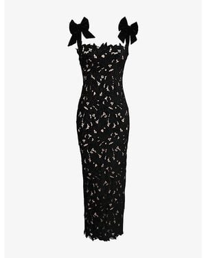 House Of Cb Tiff Floral-Lace Slim-Fit Woven Maxi Dress - Black