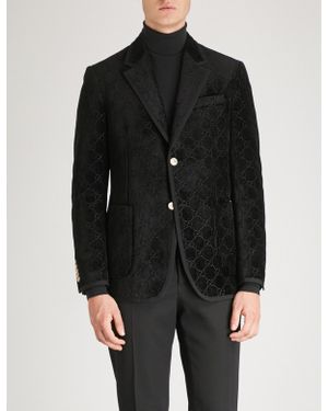 Gucci Palma GG Regular-fit Velvet Jacket - Black