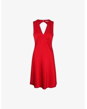 OMNES Nova Tie-Back Satin Mini Dress - Red