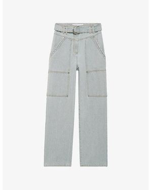 IRO Helioz Belted-Waist Denim Jeans - Gray