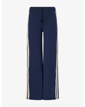 Sisters & Seekers Seekola Side Stripe Cotton-Stretch Trousers - Blue