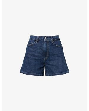 PAIGE Dani High-Rise A-Line Denim Shorts - Blue