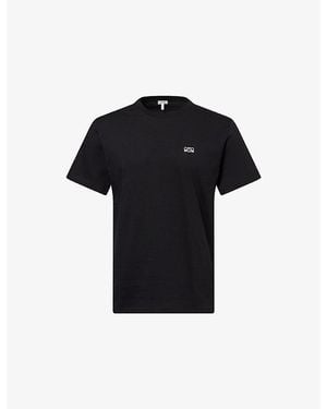 Loewe Anagram-Embroidered Cotton T-Shirt - Black
