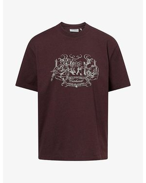 Carhartt Relaxed-Fit Graphic-Print Cotton T-Shirt - Purple