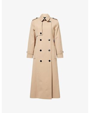 ME+EM Belted Relaxed-Fit Stretch-Woven Trench Coat - Natural