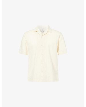Sunspel Stripe-Pattern Regular-Fit Cotton Shirt - White
