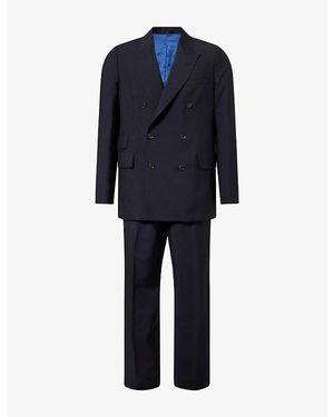 Paul Smith Double-Breasted Wool-Blend Suit - Blue