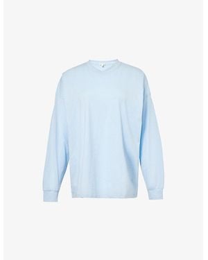 Skin Catalina Long-Sleeve Cotton Top - Blue