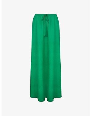 Ro&zo Bias-Cut Linen-Blend Maxi Skirt - Green