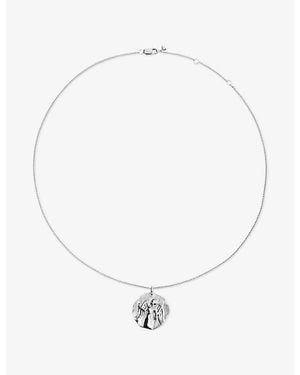 Monica Vinader Virgo Zodiac Sterling- Pendant Necklace - White