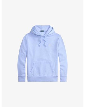 Polo Ralph Lauren Brand-Embroidered Pouch-Pocket Cotton-Jersey Hoody - Blue