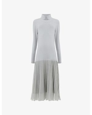 eem High Neck Knitted Midi Dress - Grey